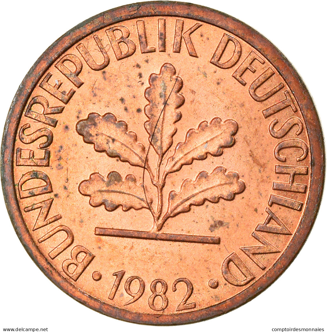 Monnaie, République Fédérale Allemande, Pfennig, 1982, Stuttgart, SUP, Copper - 1 Pfennig