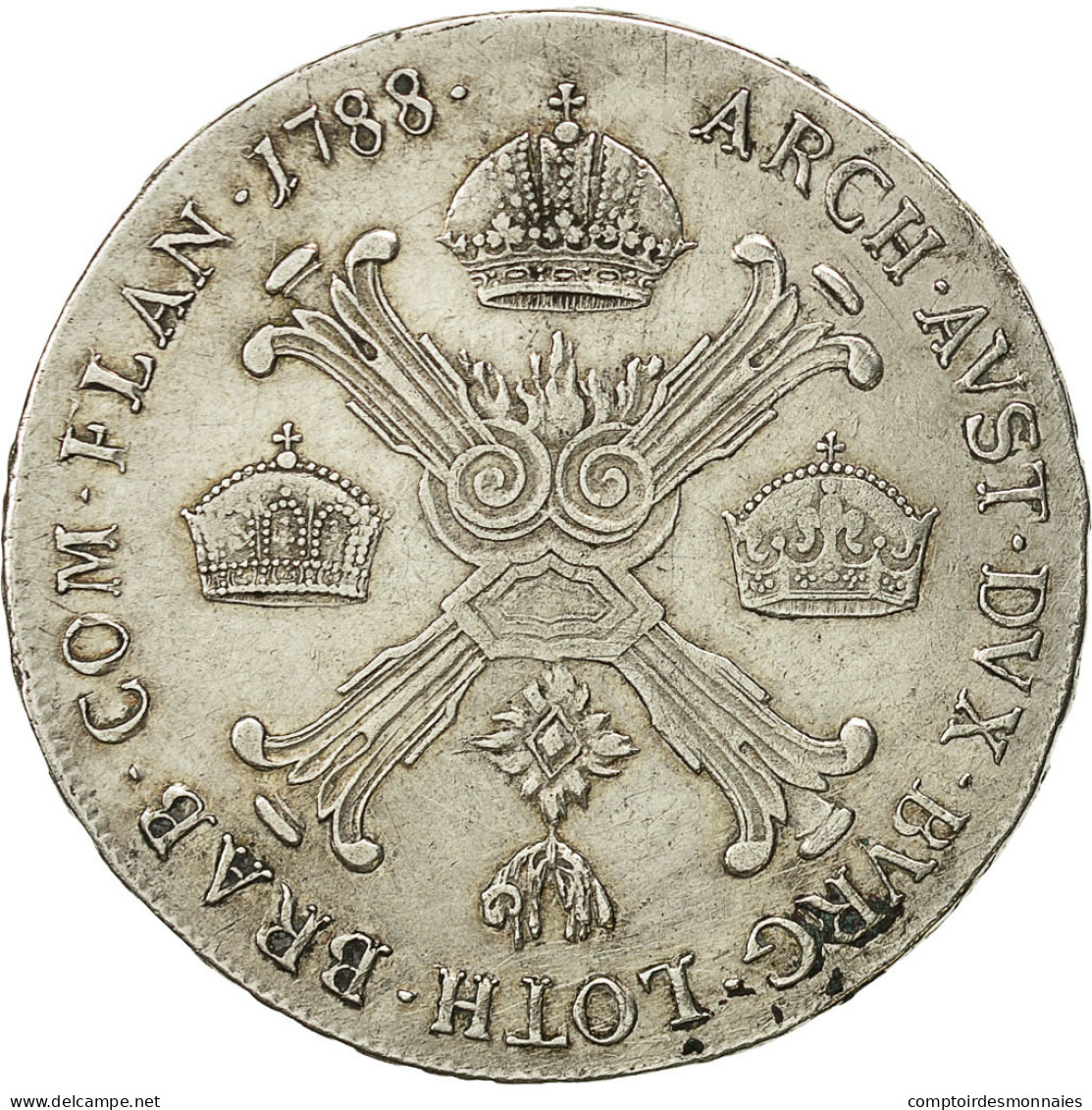 Monnaie, AUSTRIAN NETHERLANDS, Joseph II, 1/2 Kronenthaler, 1788, Vienne, TTB - Other & Unclassified