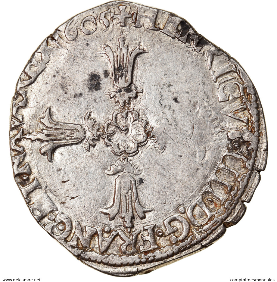 Monnaie, France, Henri IV, 1/4 Ecu, 1605, Nantes, TB+, Argent, Duplessy:1224 - 1589-1610 Heinrich IV.