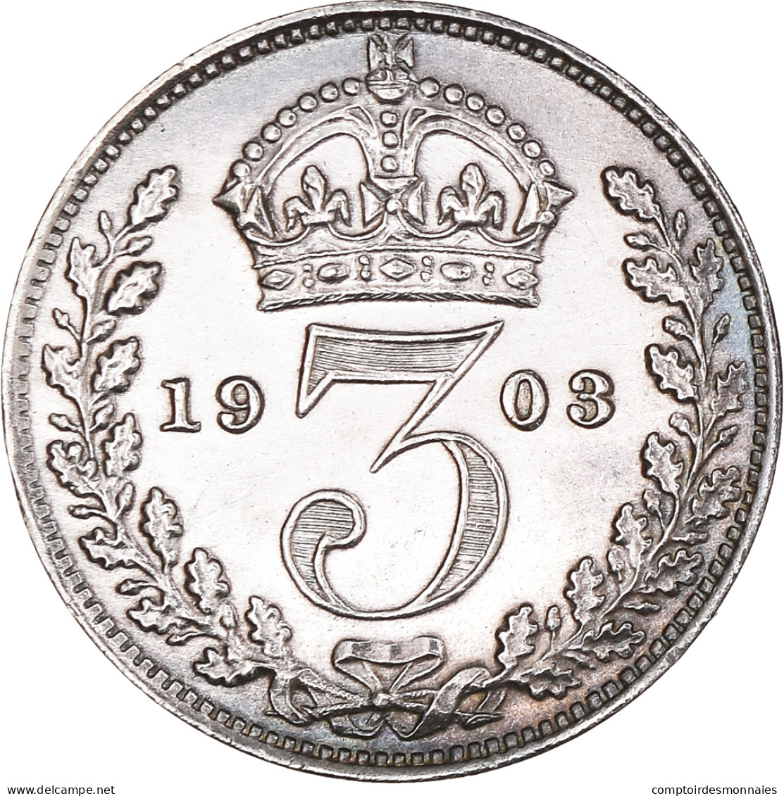 Monnaie, Grande-Bretagne, Edward VII, 3 Pence, 1903, SPL, Argent, KM:797.1 - F. 3 Pence