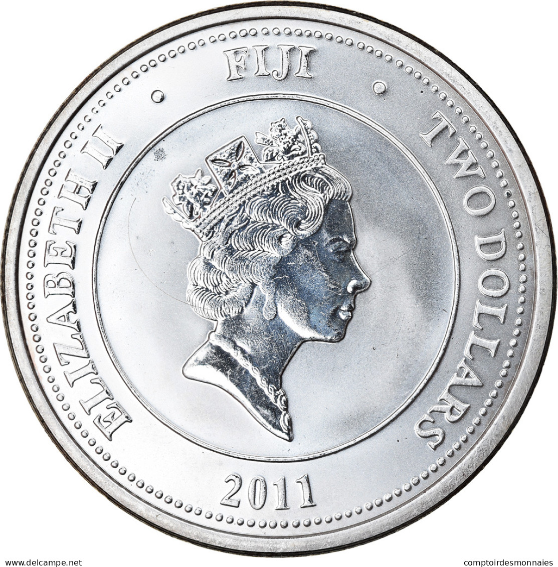 Monnaie, Fiji, Elizabeth II, Hawksbill Turtle, 2 Dollars, 2011, 1 Oz, FDC - Fidji