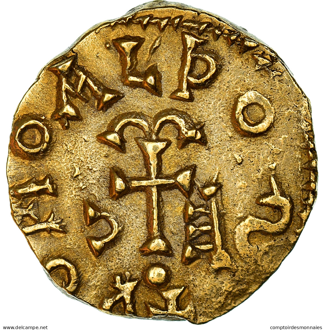 Monnaie, France, Domoaldo, Triens, 620-675, Neuvy, SUP, Or - 470-751 Monnaies Mérovingiennes