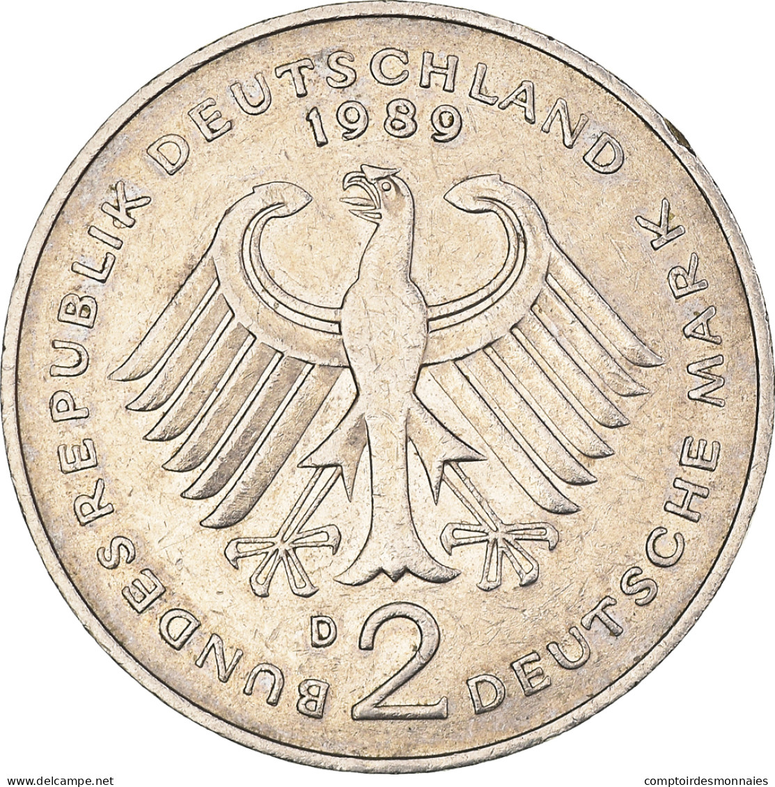 Monnaie, République Fédérale Allemande, 2 Mark, 1989, Munich, TTB - 2 Marchi