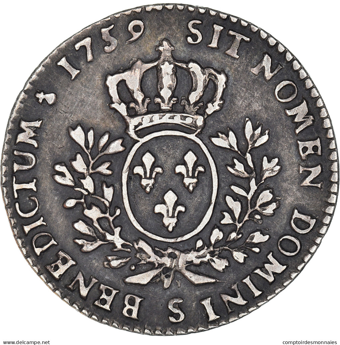 Monnaie, France, Louis XV, 1/5 Écu Au Bandeau, 24 Sols, 1/5 ECU, 1759, Reims - 1715-1774 Luis XV El Bien Amado