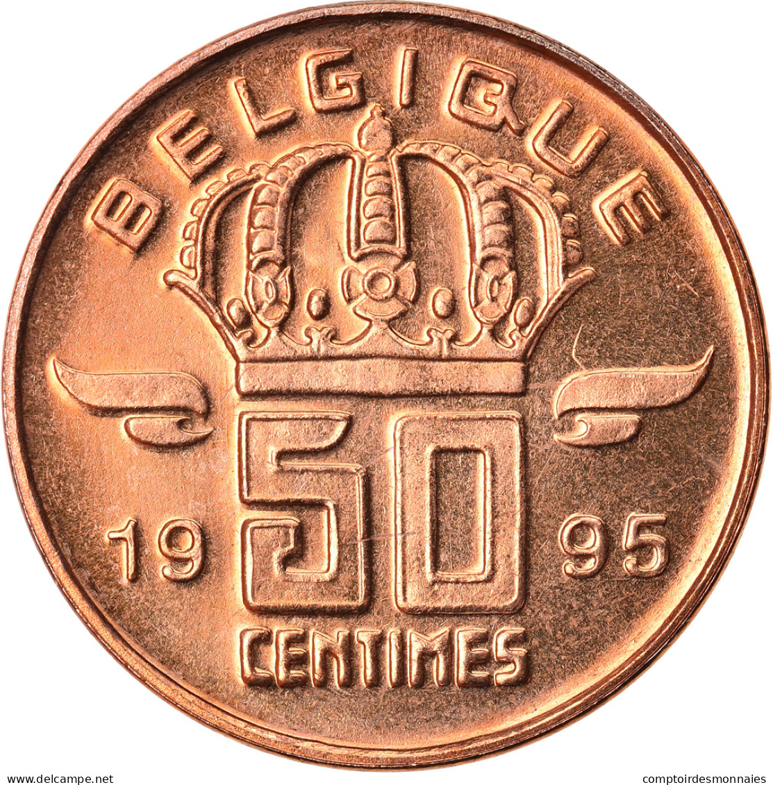 Monnaie, Belgique, Baudouin I, 50 Centimes, 1995, FDC, Bronze, KM:148.1 - 50 Cent