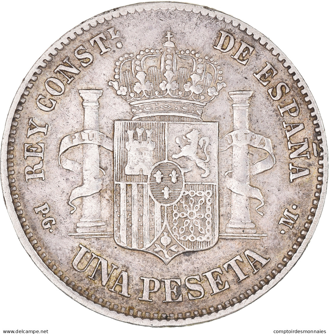 Monnaie, Espagne, Alfonso XIII, Peseta, 1891, Madrid, TTB, Argent, KM:691 - Primi Conii