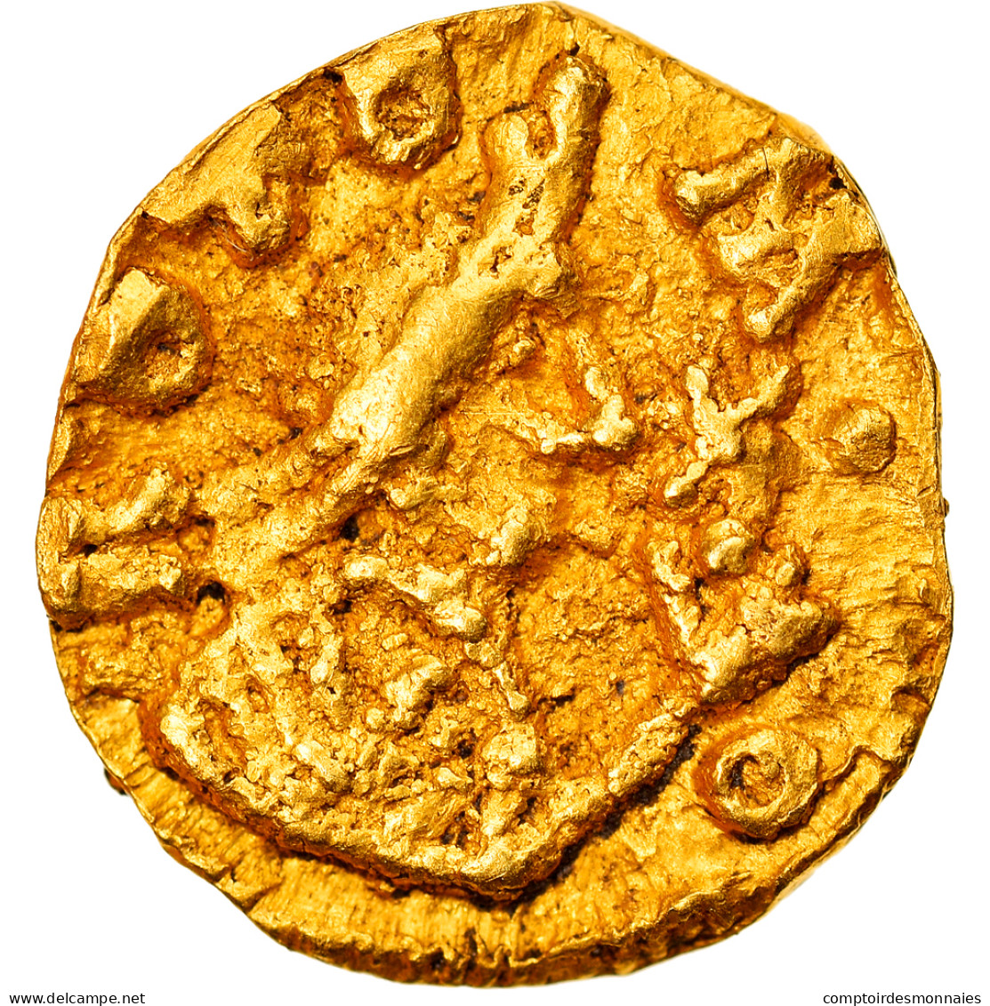 Monnaie, France, Triens, Monétaire Gallobaodus, Rouen, TTB, Or, Belfort:Cf.3812 - 470-751 Merovinger