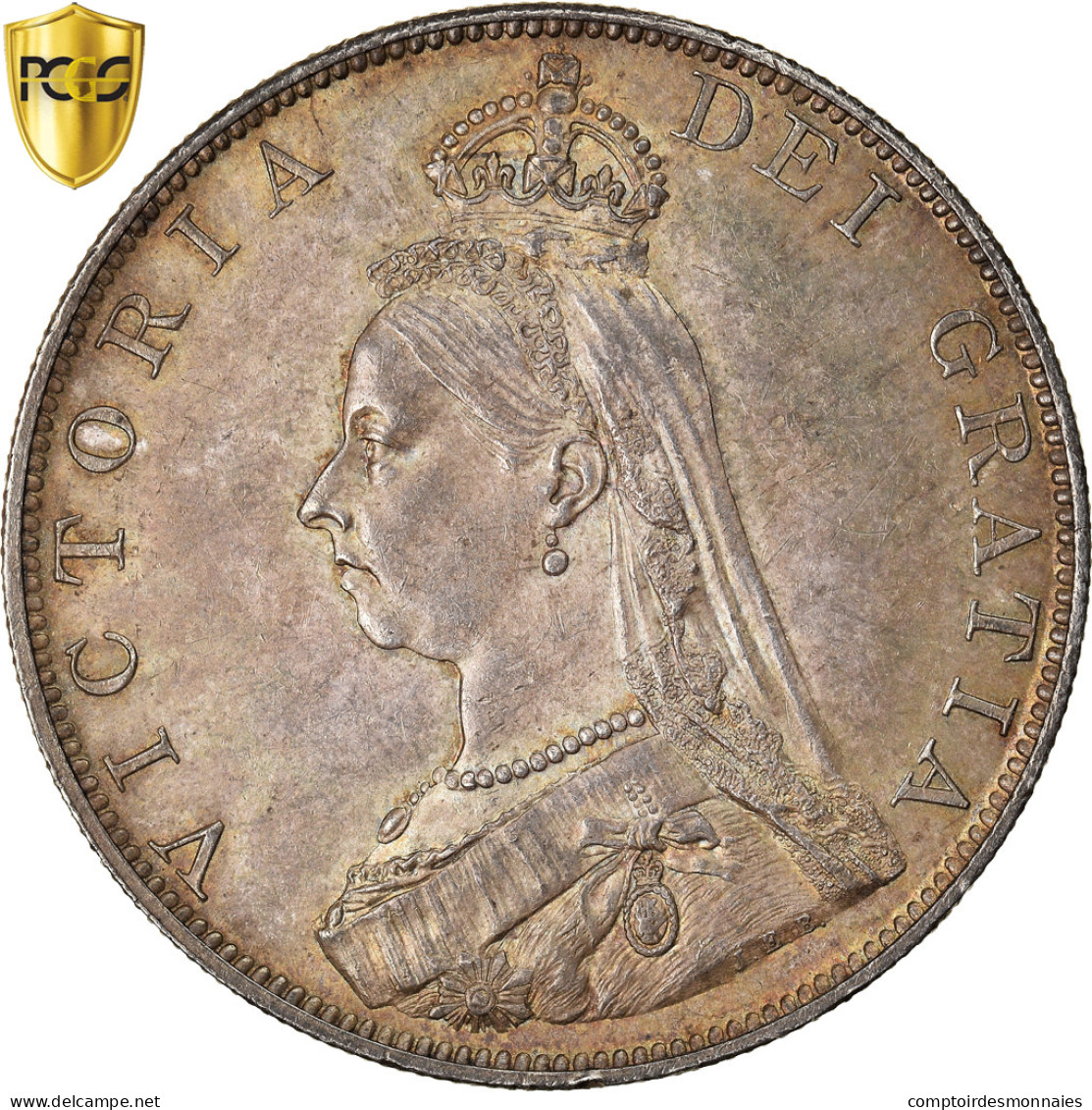 Monnaie, Grande-Bretagne, Victoria, Double Florin, 1887, PCGS, AU55, SUP - L. Double Florin