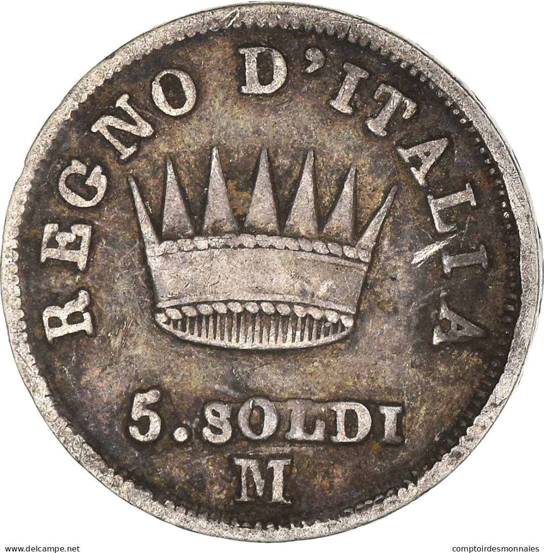 Monnaie, États Italiens, KINGDOM OF NAPOLEON, Napoleon I, 5 Soldi, 1813, Milan - Monete Feudali