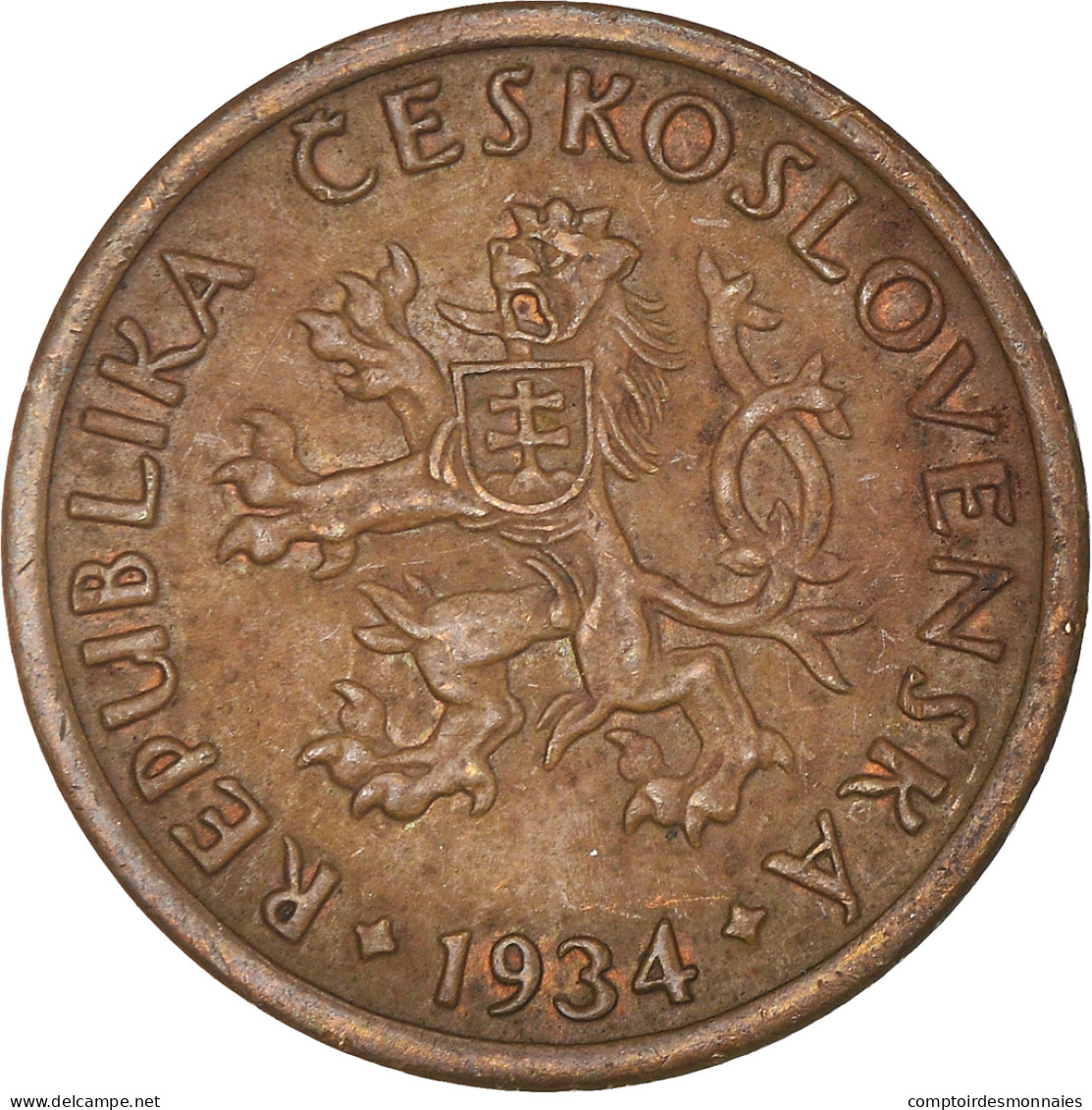 Monnaie, Tchécoslovaquie, 10 Haleru, 1934, TTB, Bronze, KM:3 - Tchécoslovaquie