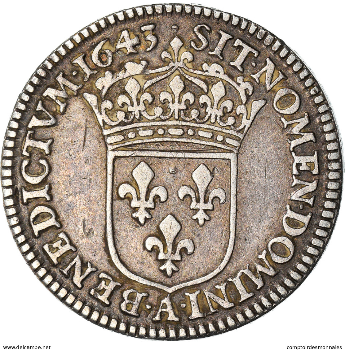 Monnaie, France, Louis XIII, 1/12 Ecu, 1643, Paris, Quadruple Piéfort, TTB - 1610-1643 Louis XIII The Just