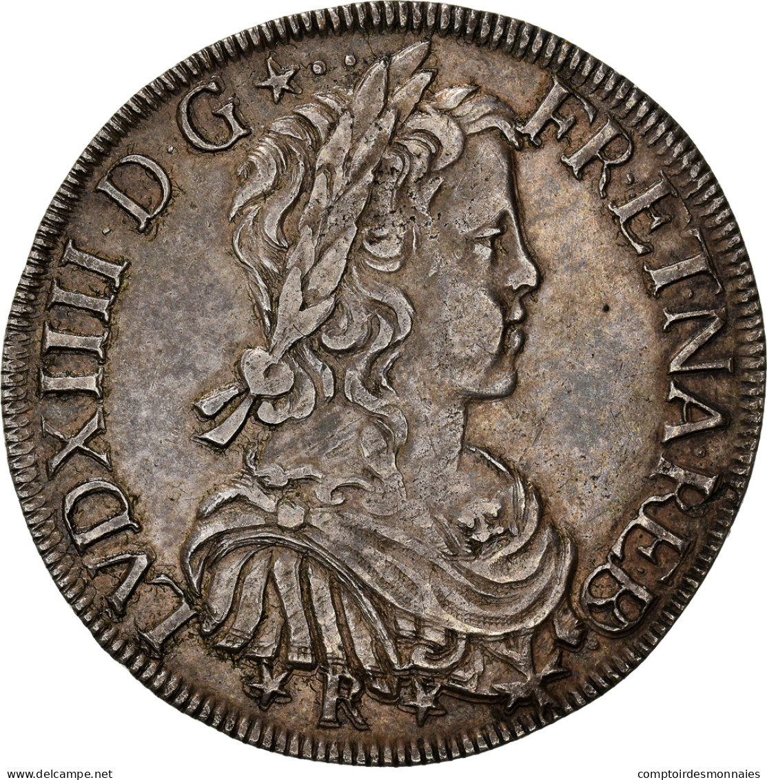 Monnaie, France, Louis XIV, Écu De Béarn à La Mèche Longue, 1658, Morlaas - 1643-1715 Louis XIV The Great