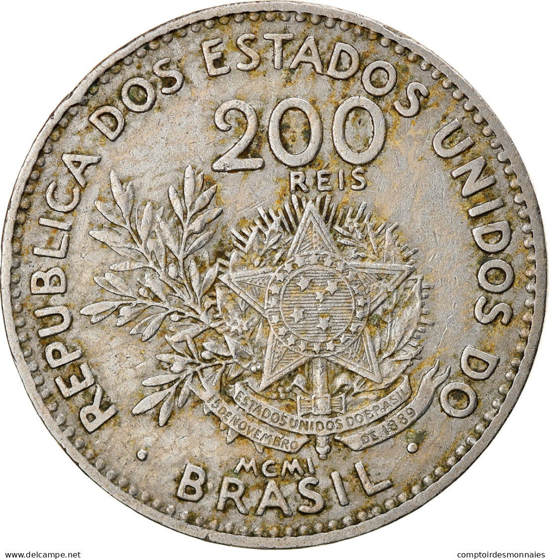 Monnaie, Brésil, 200 Reis, 1884, TB, Copper-nickel, KM:504 - Brésil