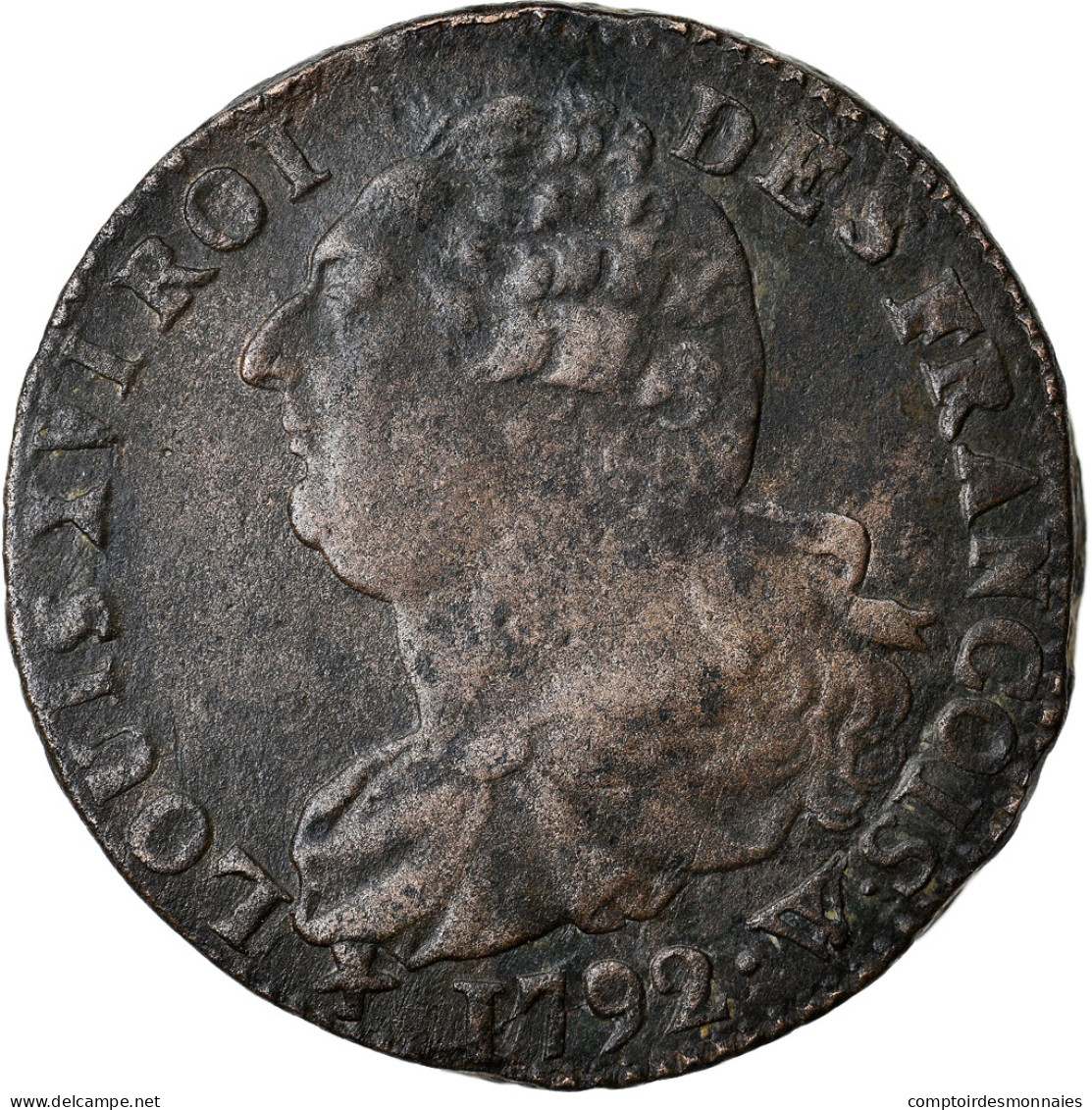 Monnaie, France, 2 Sols François, 2 Sols, 1792, Lille, TTB, Bronze, Gadoury:25 - Otros & Sin Clasificación