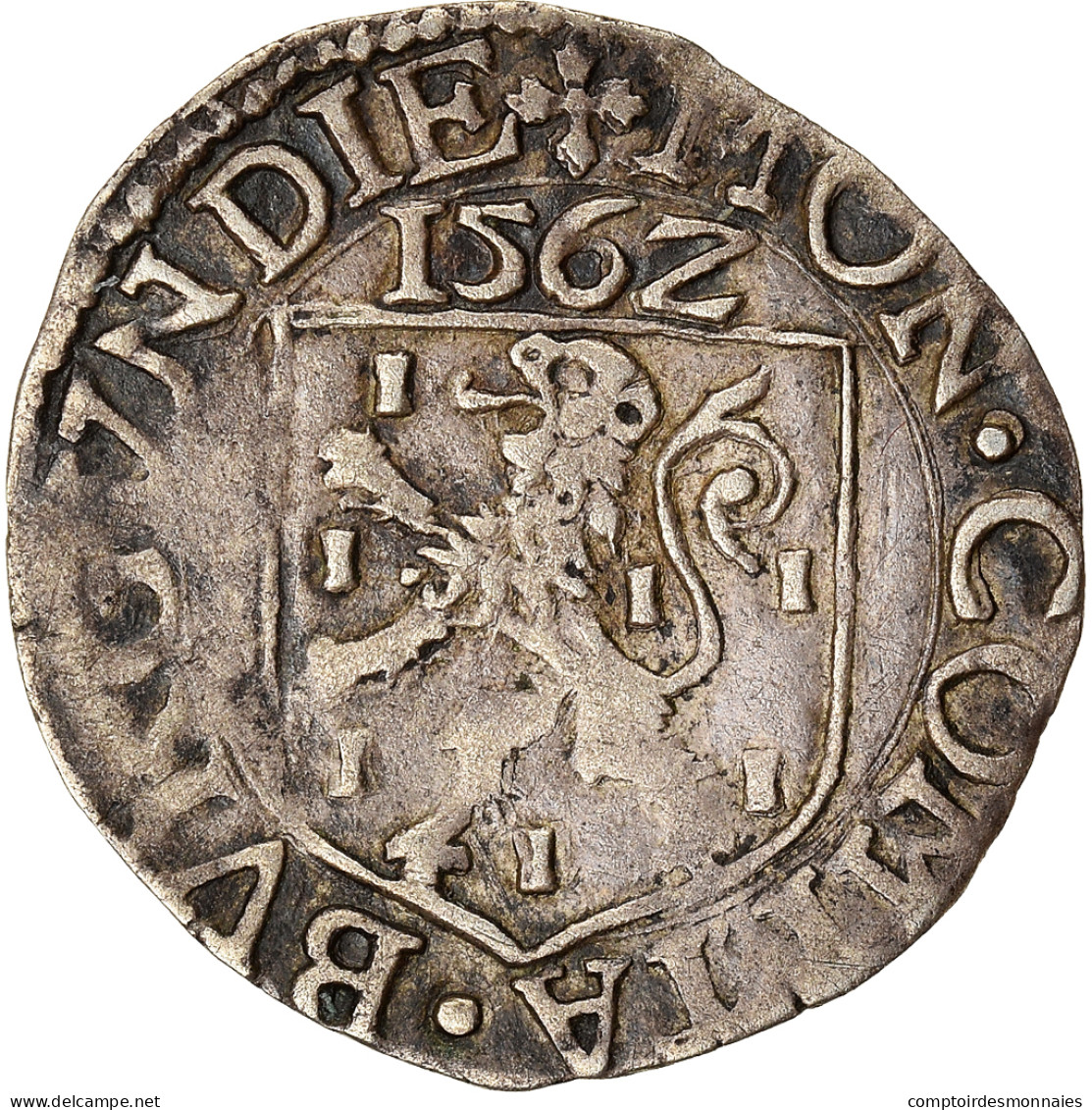 Monnaie, Espagne, Franche-Comté, Philippe II, Carolus, 1562, Dole, Rare, TTB+ - Autres & Non Classés