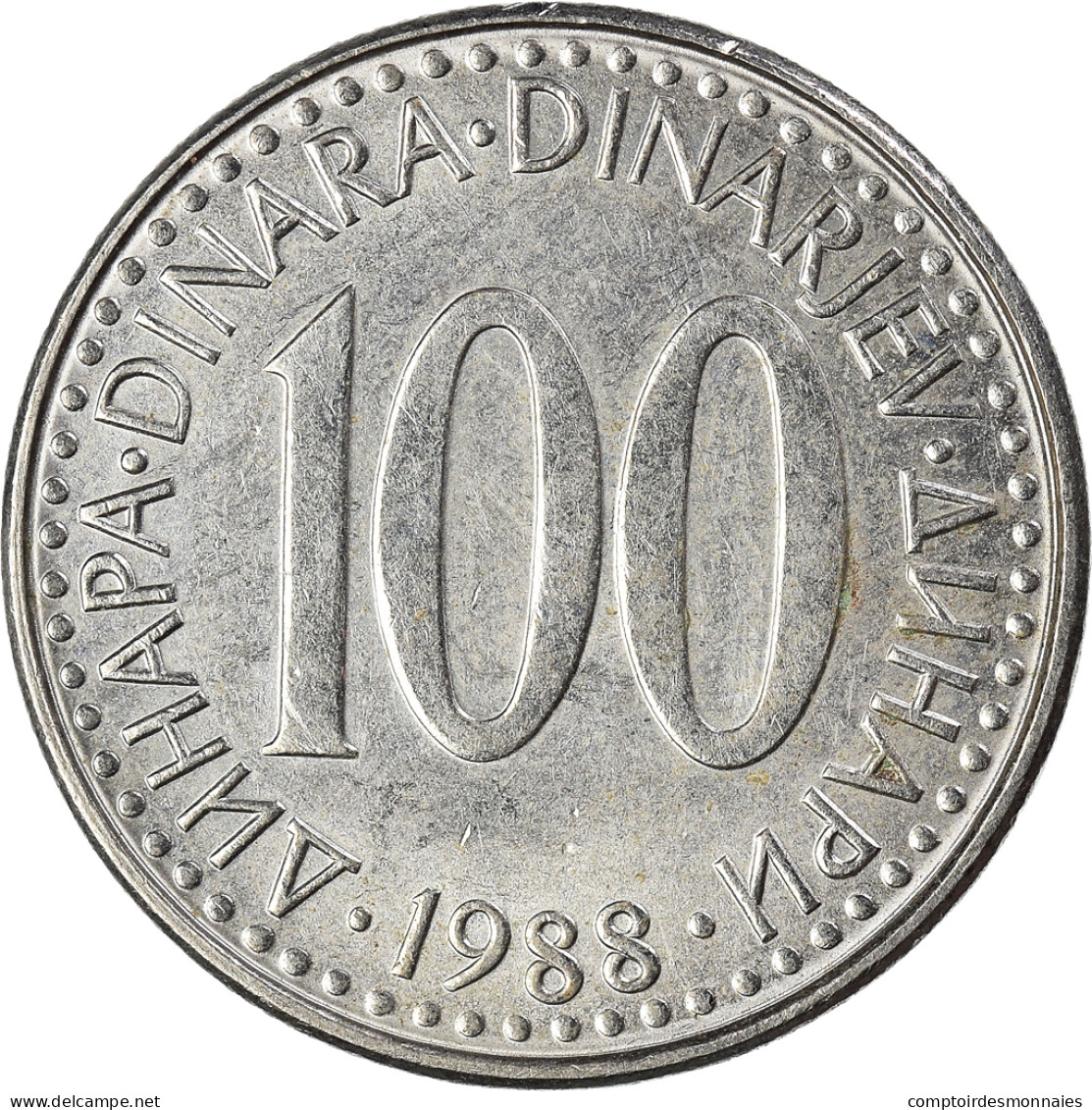 Monnaie, Yougoslavie, 100 Dinara, 1988 - Jugoslavia