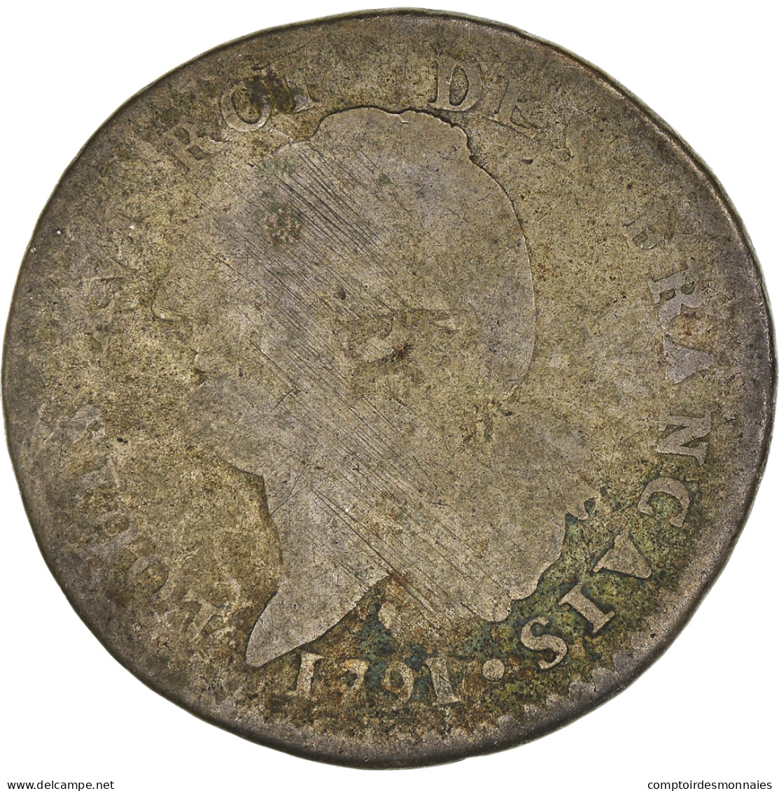 Monnaie, France, 15 Sols Français, 15 Sols, 1/8 ECU, 1791, Strasbourg, B+ - Otros & Sin Clasificación