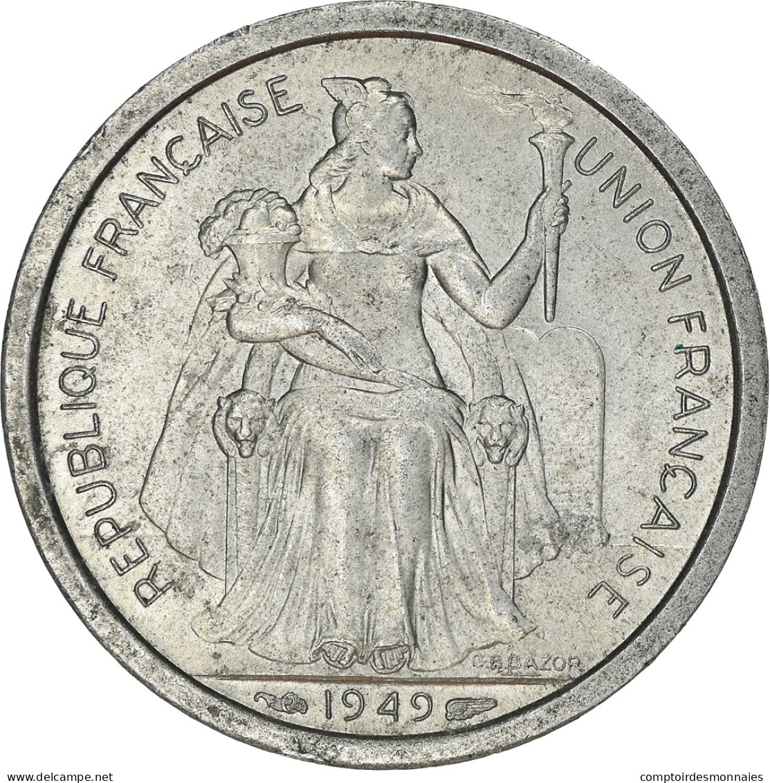 Monnaie, Nouvelle-Calédonie, Franc, 1949 - Nieuw-Caledonië