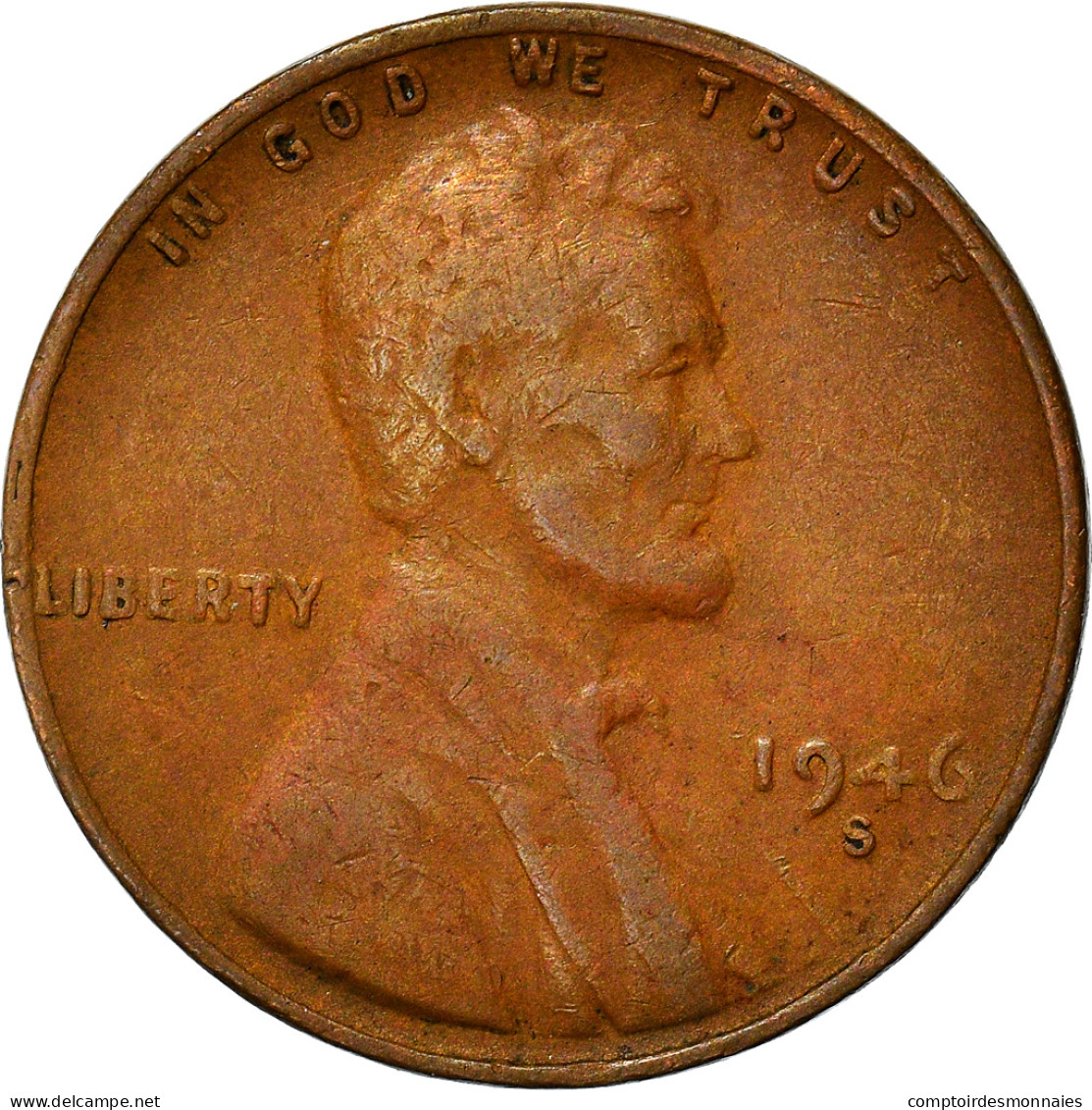 Monnaie, États-Unis, Lincoln Cent, Cent, 1946, U.S. Mint, San Francisco, TB - 1909-1958: Lincoln, Wheat Ears Reverse