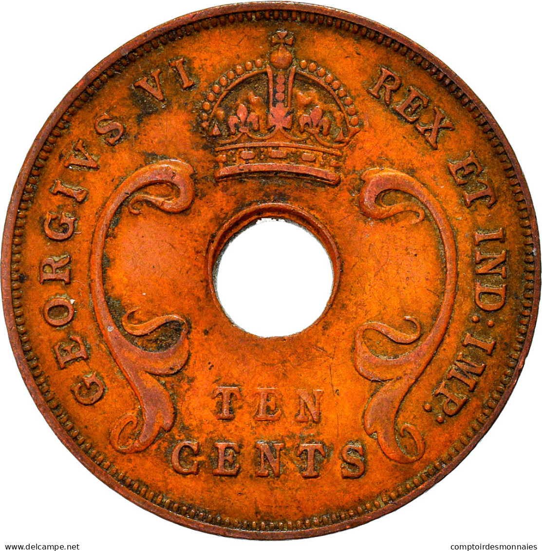 Monnaie, EAST AFRICA, George VI, 10 Cents, 1942, TTB, Bronze, KM:26.2 - Britische Kolonie