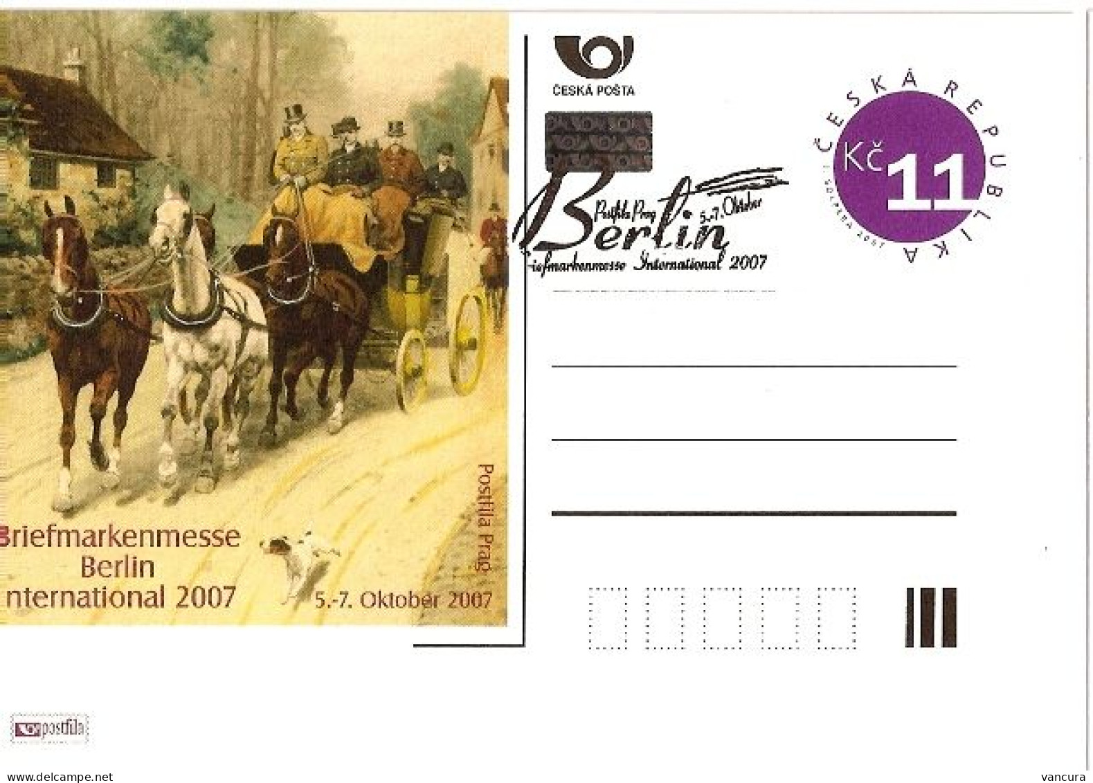 CDV A 149 Czech Republic Berlin Stamp Exhibition 2007 Coach Horse - Cartes Postales