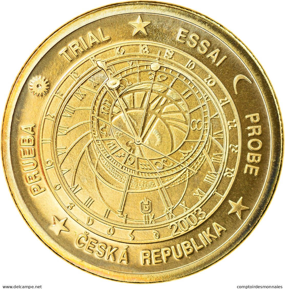 République Tchèque, 10 Euro Cent, 2003, Unofficial Private Coin, SPL, Laiton - Essais Privés / Non-officiels