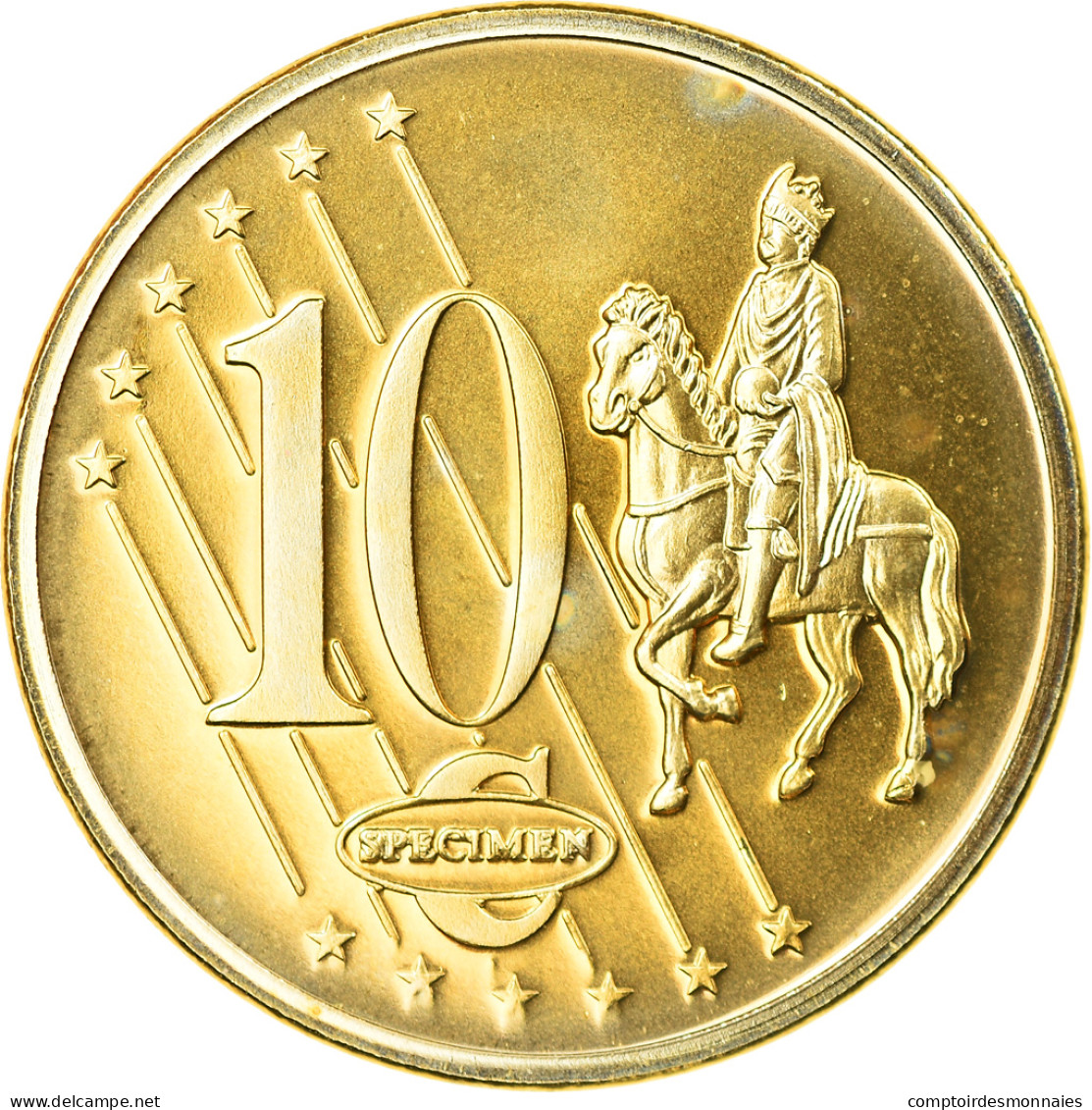 République Tchèque, 10 Euro Cent, 2003, Unofficial Private Coin, SPL, Laiton - Privatentwürfe