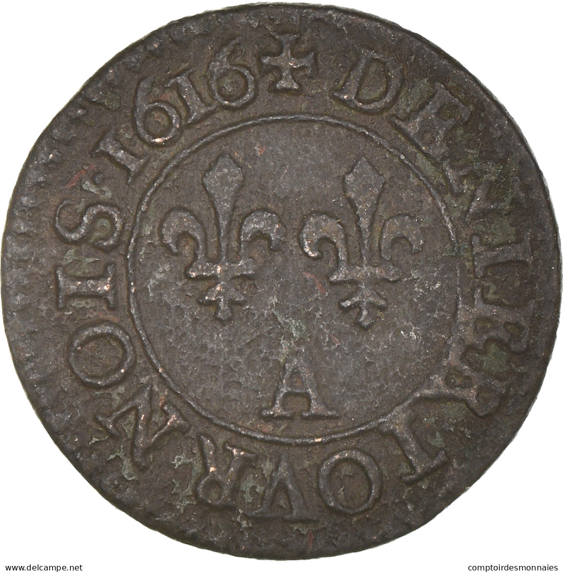 Monnaie, France, Louis XIII, Denier Tournois, Buste Enfantin « petite - 1610-1643 Lodewijk XIII Van Frankrijk De Rechtvaardige