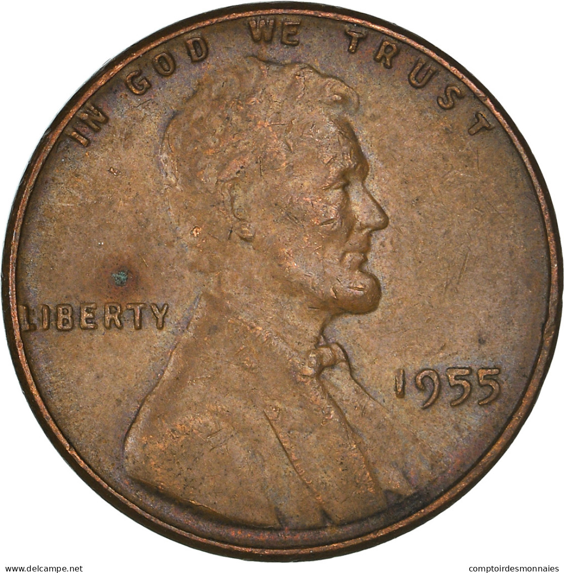 Monnaie, États-Unis, Lincoln Cent, Cent, 1955, U.S. Mint, Philadelphie, TTB - 1909-1958: Lincoln, Wheat Ears Reverse