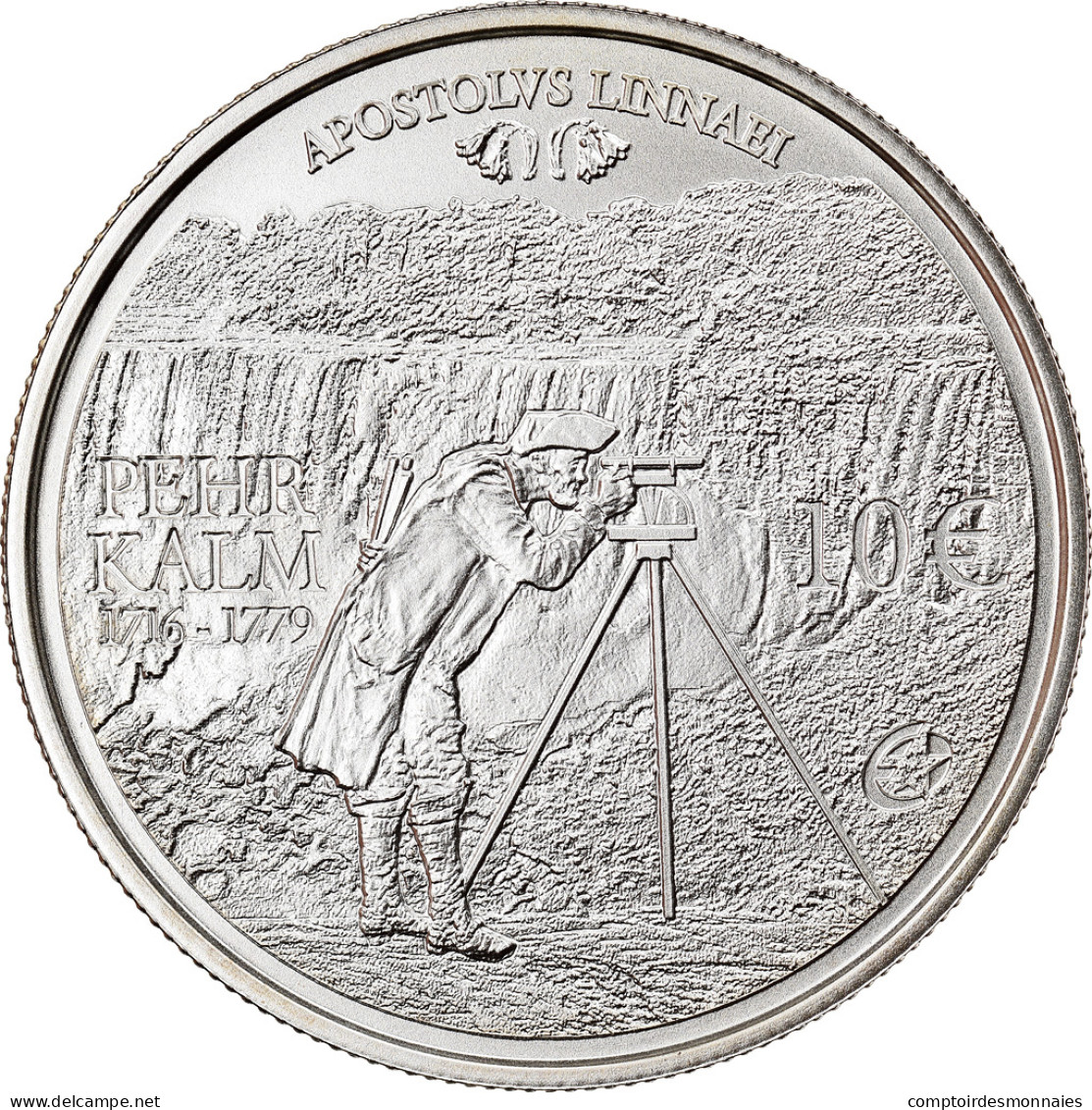 Finlande, 10 Euro, Pehr Kalm And European Explorers, 2011, Vantaa, FDC, Argent - Finlande