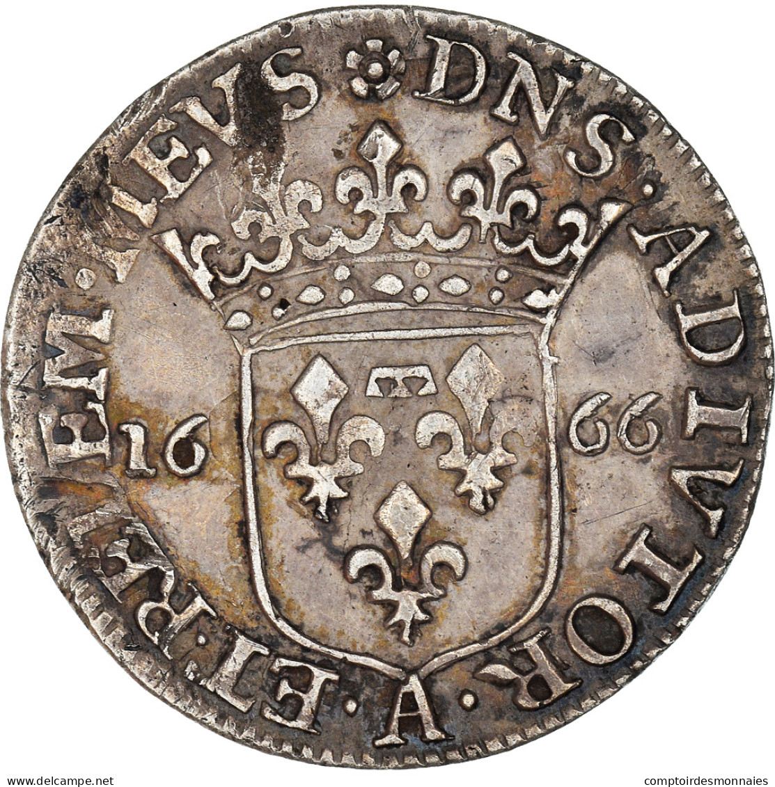 Monnaie, FRENCH STATES, Anna Maria Luisa, 1/12 ECU, 5 Sols, 1666, TTB, Argent - Autres & Non Classés