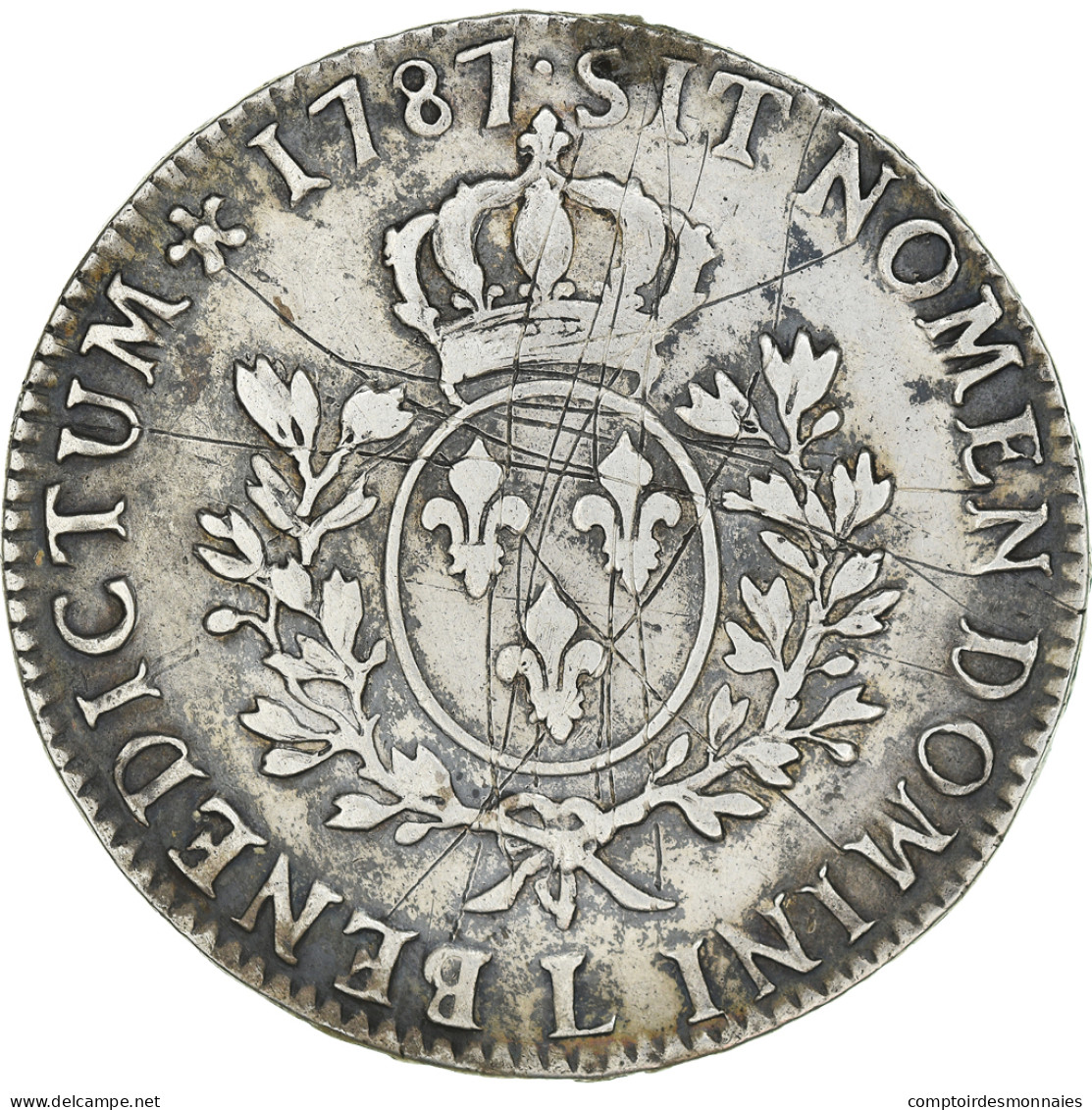 Monnaie, France, Louis XVI, Ecu Aux Branches D'olivier, 1787, Bayonne, TTB - 1774-1791 Lodewijjk XVI