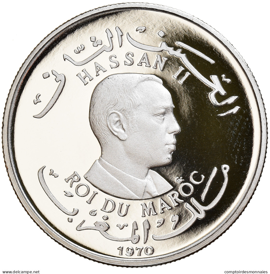 Monnaie, Maroc, Hassan II, 50 Dirhams, 1970, Proof, FDC, Argent, KM:Manque - Maroc