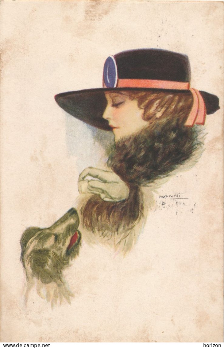 2h.328  G. NANNI - Donnina Con Cane - Charme - Glamour - Elegance - 1917 - Nanni