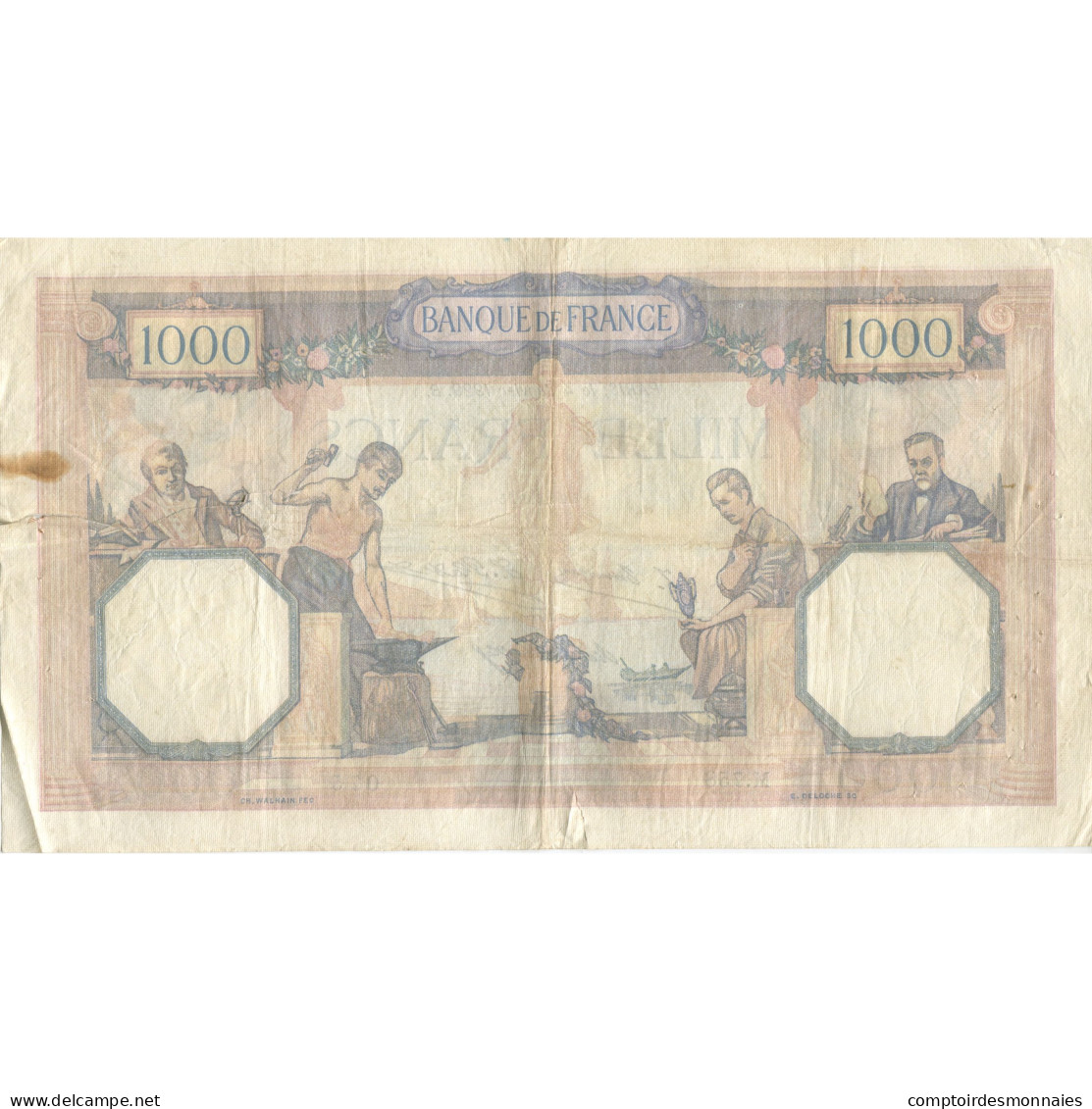 France, 1000 Francs, Cérès Et Mercure, 1929, 1929-01-04, TB, Fayette:37.3 - 1 000 F 1927-1940 ''Cérès Et Mercure''