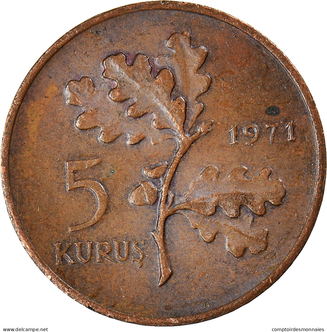 Monnaie, Turquie, 5 Kurus, 1971 - Turkey