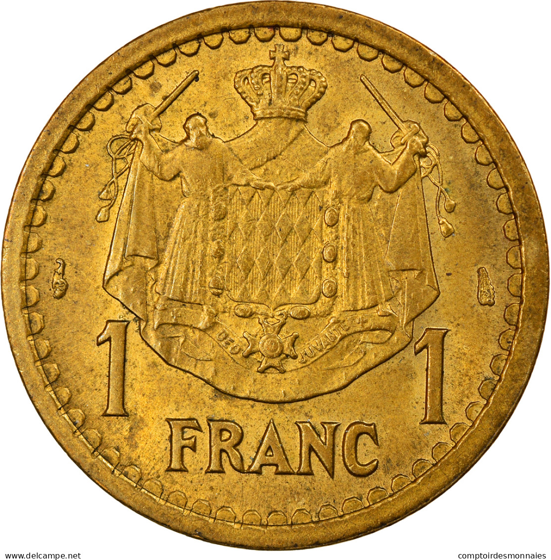 Monnaie, Monaco, Franc, Undated (1943), Poissy, TTB, Cupro-Aluminium - 1922-1949 Louis II.