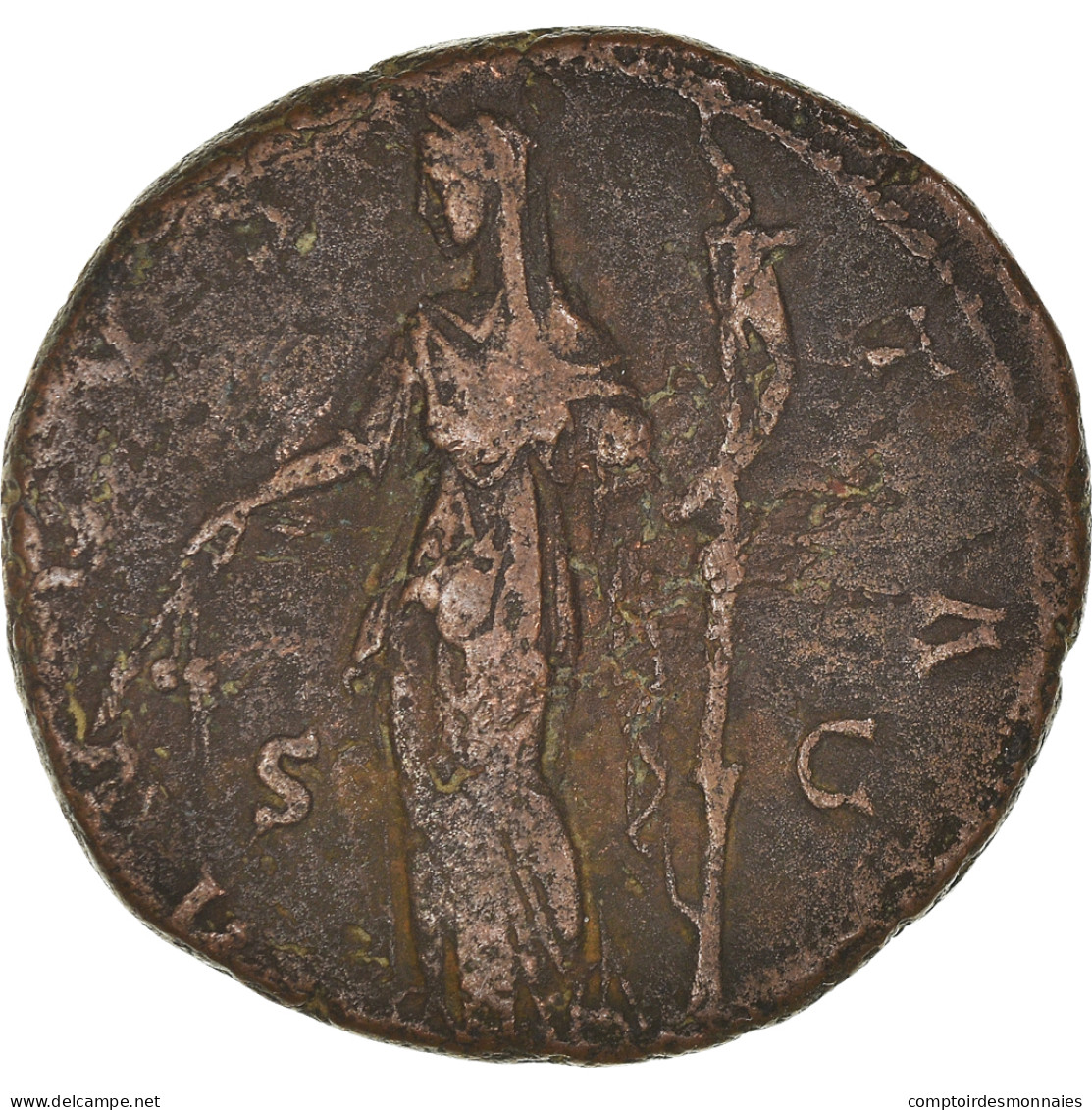 Monnaie, Diva Faustina I, As, Après 141 AD, Rome, TB, Bronze, RIC:1169 - La Dinastía Antonina (96 / 192)