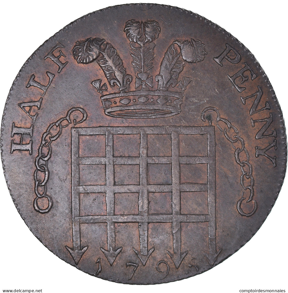 Monnaie, Grande-Bretagne, Middlesex, Princess Of Wales, Halfpenny Token, 1795 - Altri & Non Classificati