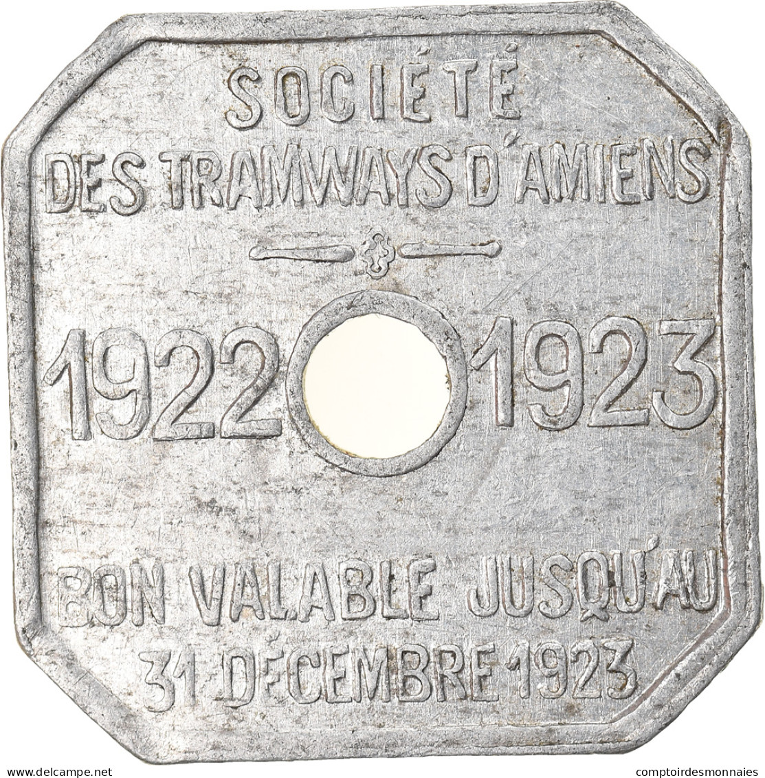 Monnaie, France, Société Des Tramways D'Amiens, Amiens, 30 Centimes, 1922 - Monétaires / De Nécessité