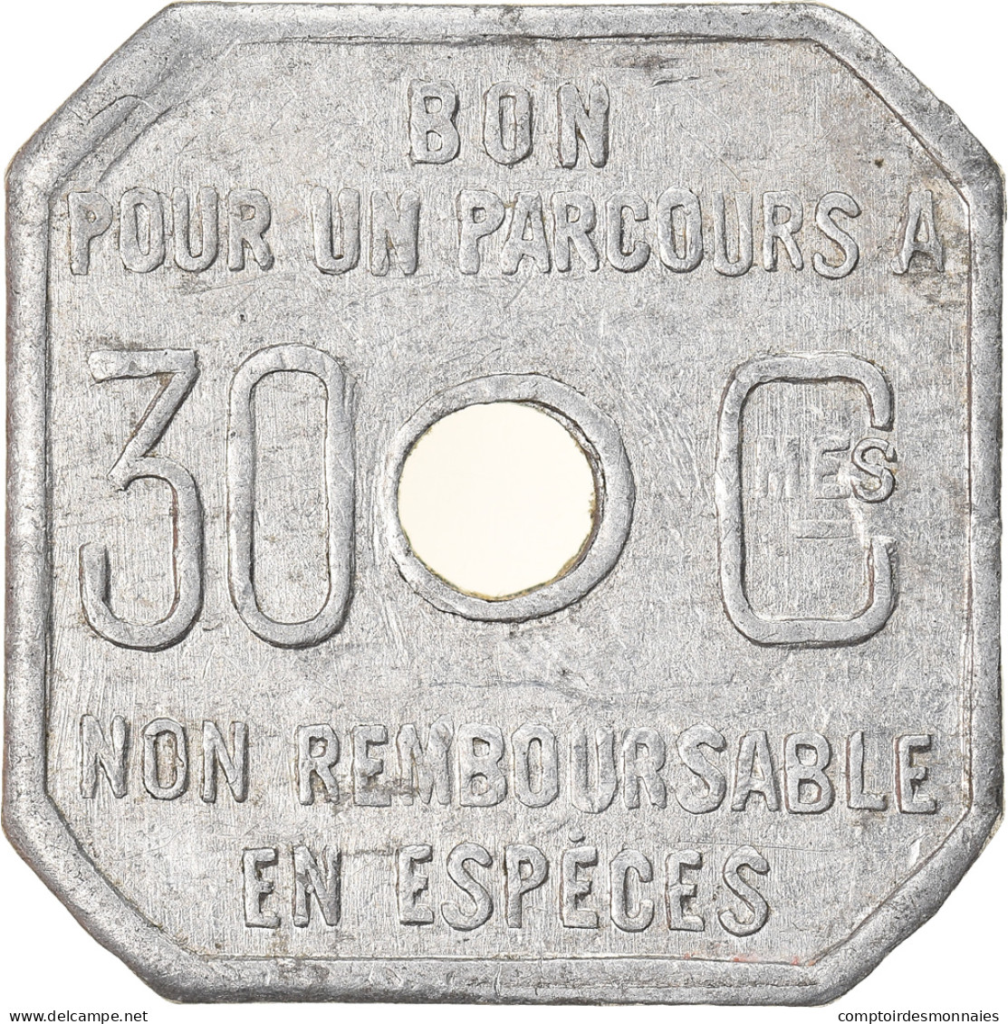 Monnaie, France, Société Des Tramways D'Amiens, Amiens, 30 Centimes, 1922 - Monétaires / De Nécessité