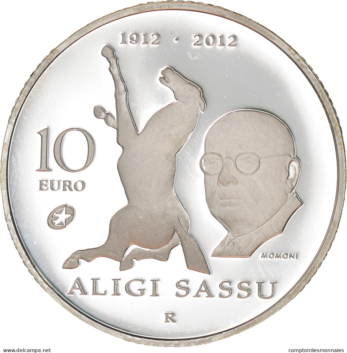 San Marino, 10 Euro, Aligi Sassu, 2012, Proof, FDC, Argent, KM:523 - San Marino