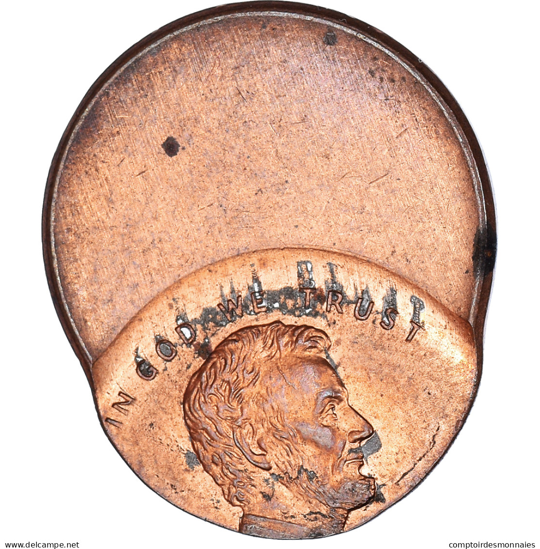 Monnaie, États-Unis, Lincoln Cent, Cent, Date Incertaine, Frappe Décentrée - Errores