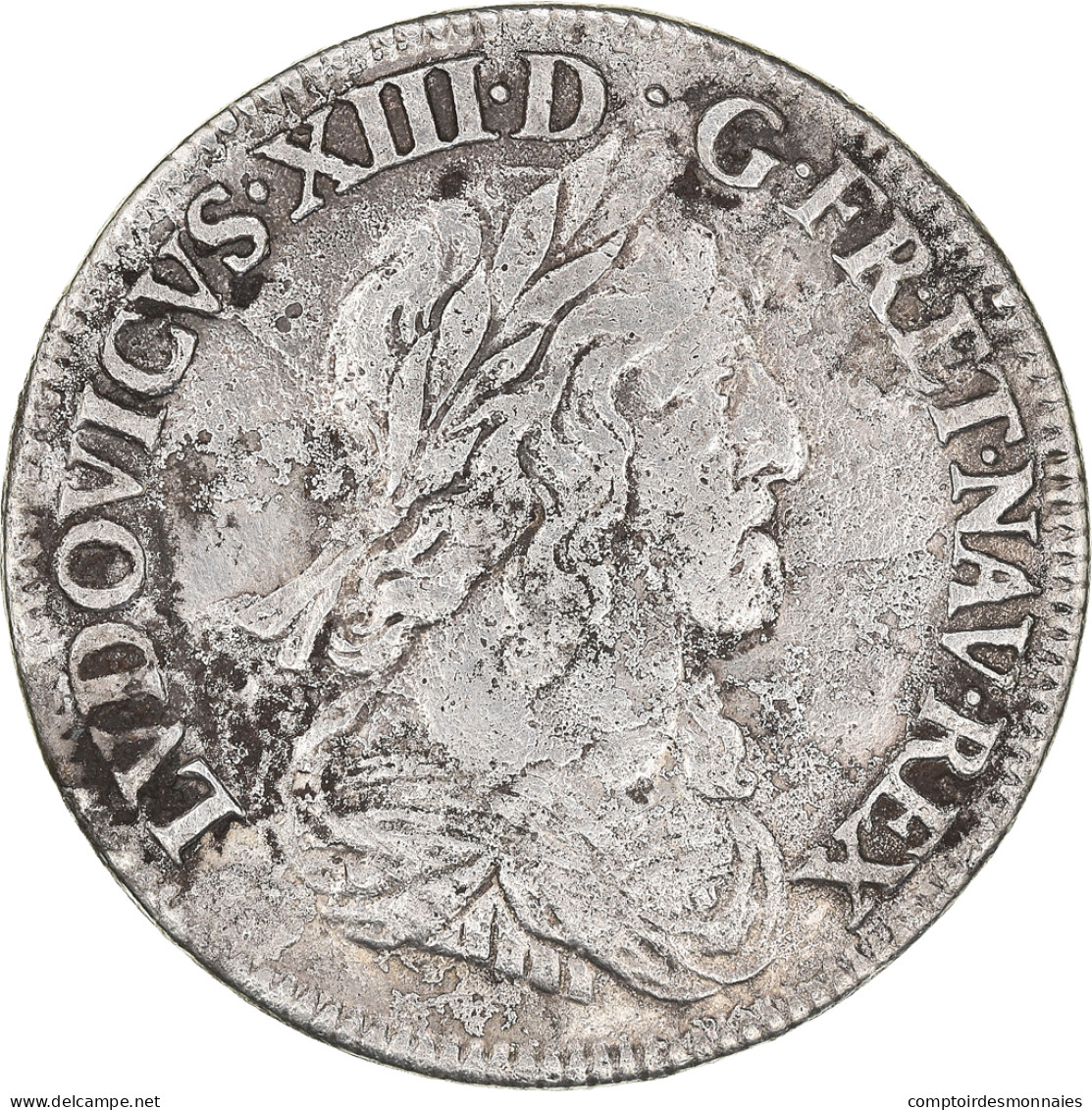 Monnaie, France, Louis XIII, 1/4 Écu 2e Poinçon De Warin, 1643, Paris, Gad. 48 - 1610-1643 Luigi XIII Il Giusto