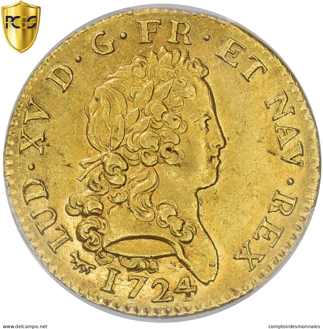 Monnaie, France, Louis XV, Double Louis D'or Mirliton, 1724, Paris, PCGS, MS62 - 1715-1774 Luis XV El Bien Amado