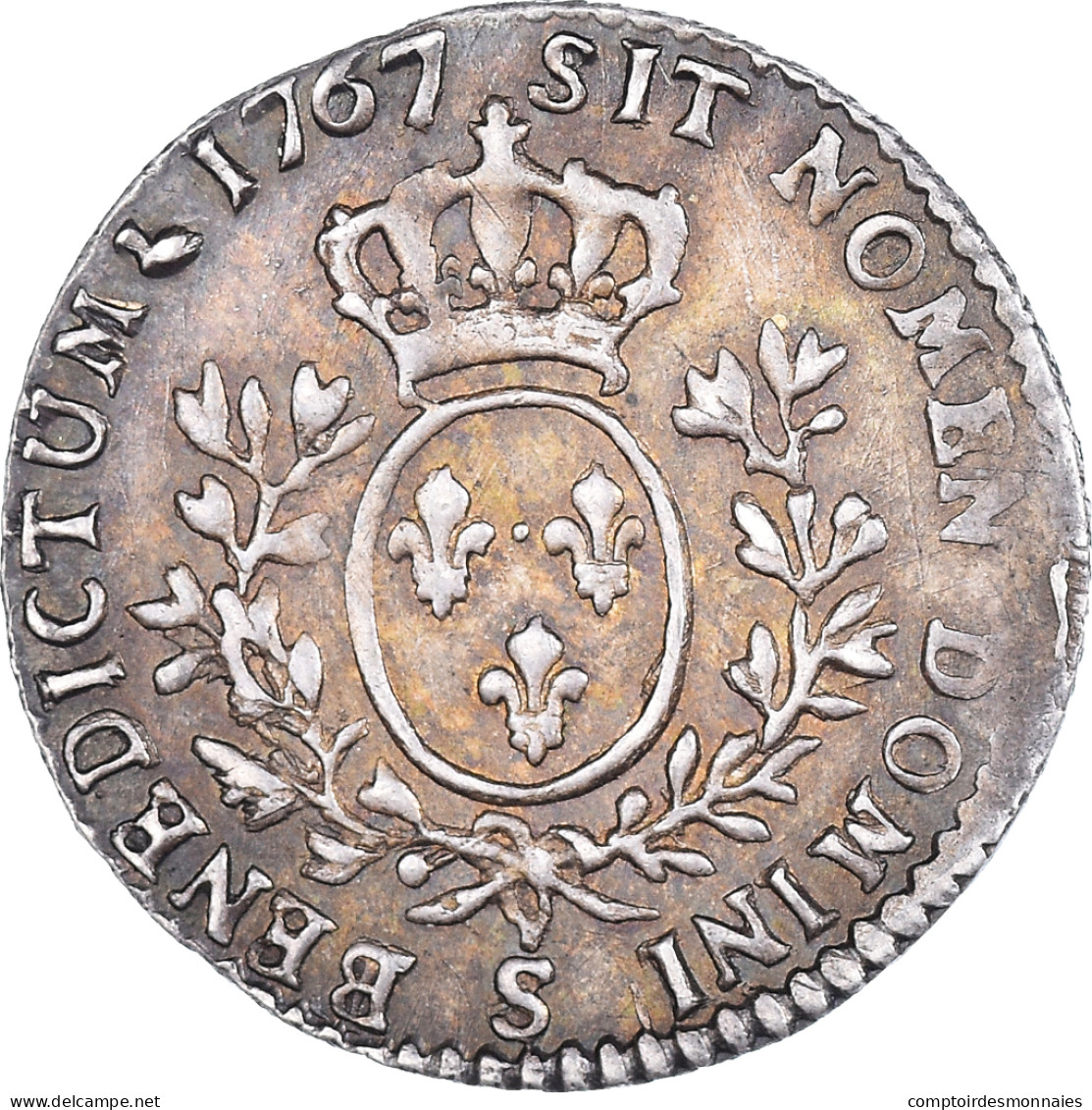 France, Louis XV, 12 Sols, 1/10 ECU, 1/10 Écu Au Bandeau, 1767, Reims, Argent - 1715-1774 Luigi XV Il Beneamato