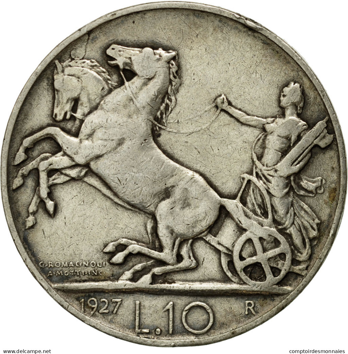 Monnaie, Italie, Vittorio Emanuele III, 10 Lire, 1927, Rome, TTB+, Argent - 1900-1946 : Victor Emmanuel III & Umberto II