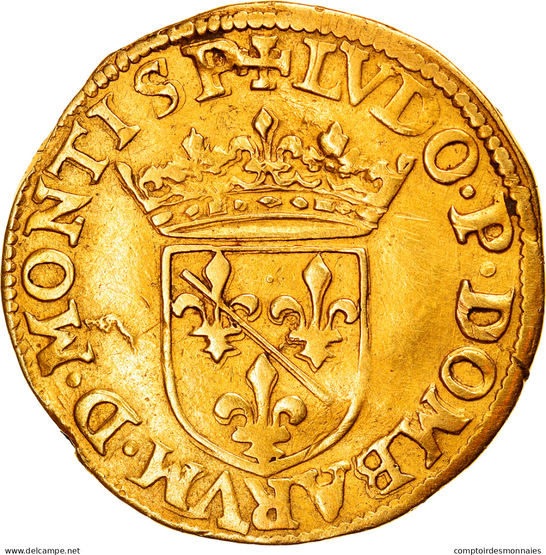 Monnaie, France, DOMBES, Louis II, Double écu D'or, 1578, Trévoux, Très Rare - Autres & Non Classés