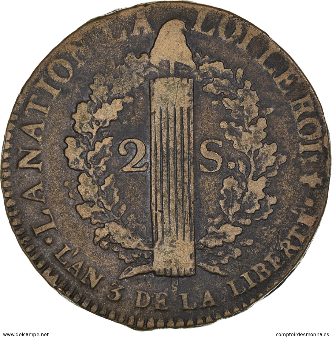 Monnaie, France, Louis XVI, 2 Sols François, 2 Sols, 1791, Paris, TTB, Bronze - Other & Unclassified