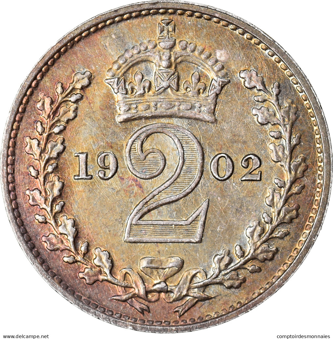 Monnaie, Grande-Bretagne, Edward VII, 2 Pence, 1902, SPL, Argent, KM:796 - E. 2 Pence